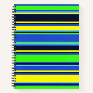 Fett blaues, Limones und gelb gestreiftes Notebook Notizbuch