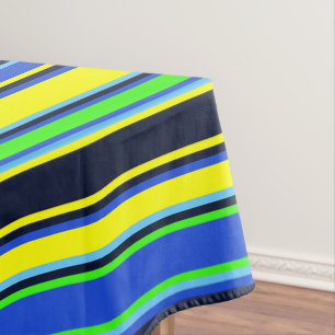 Fett blaues, Limones und gelbes Tablettentuch Tischdecke