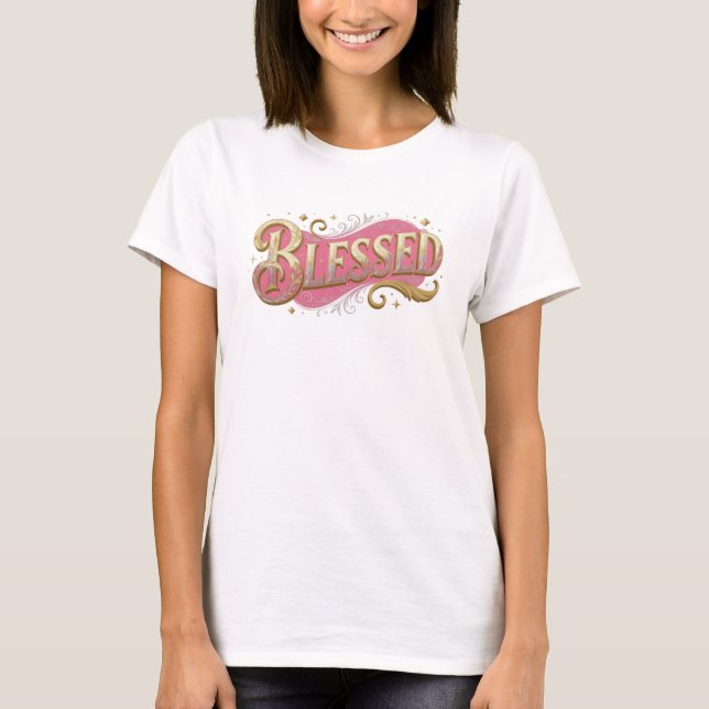 Fett BLESSED 2D Kunst-Motiv T-Shirt (Vorderseite)