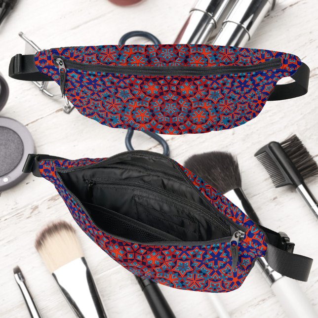 Fett Blue and Red Pattern Fanny Pack Bauchtasche (Von Creator hochgeladen)