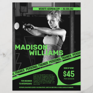 Fett Bright Green Personal Trainer Foto Flyer