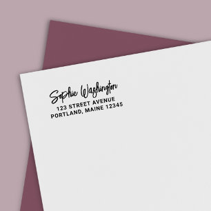 Fett Brush Script Name-Rücksendeadresse Permastempel