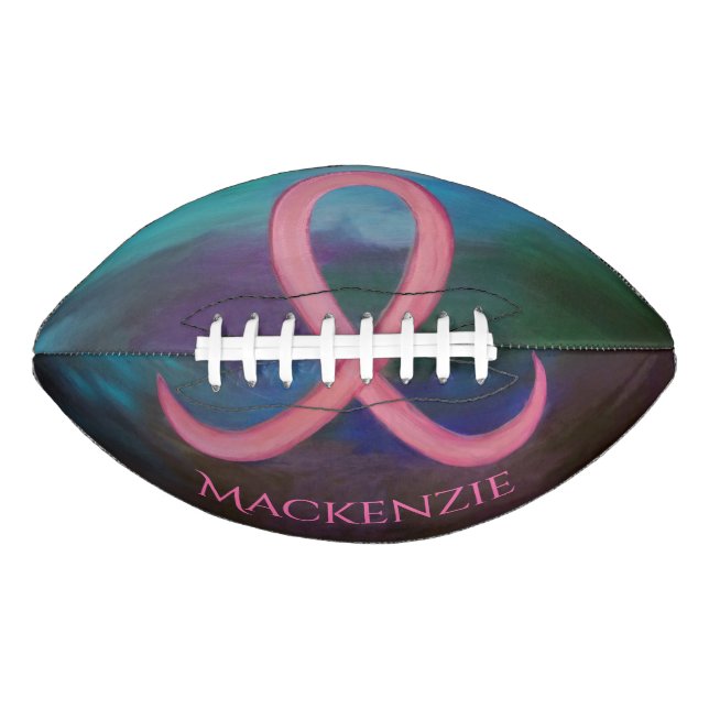 Fett Brustkrebs Bewusstsein Pink Ribbon Abstrakt Football (Vorderseite)
