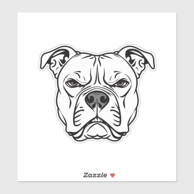 Fett Bulldog-Gesicht-Illustration Aufkleber (Blatt)