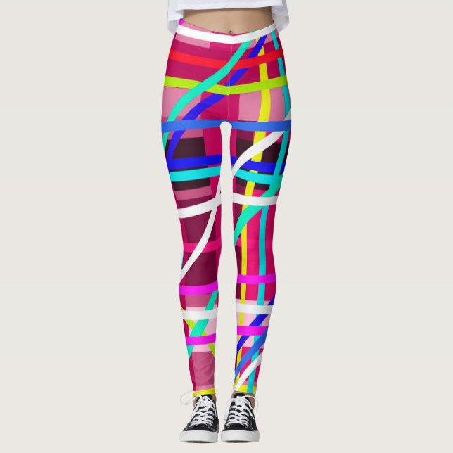 Fett bunt gestreift leggings (Vorderseite)