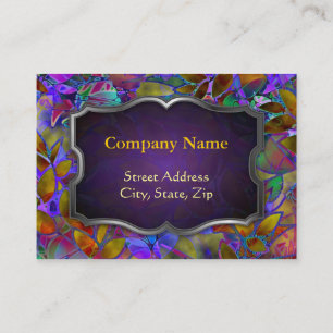 Fett Business Card Floral Abstrakt Buntglas Visitenkarte