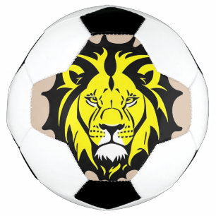 Fett Cartoon Lion Head Illustration Fußball