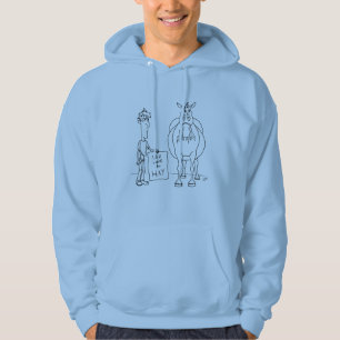Fett Cartoon Pferde Mann arbeitet für Hay Hoodie