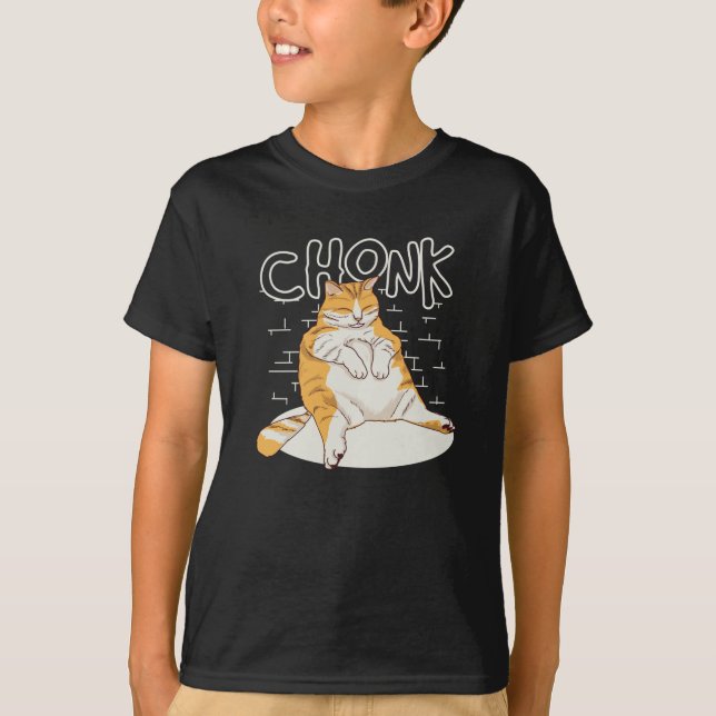 Fett Cat Chonk Scale Chonky Meme Chonker Chat T-Shirt (Vorderseite)