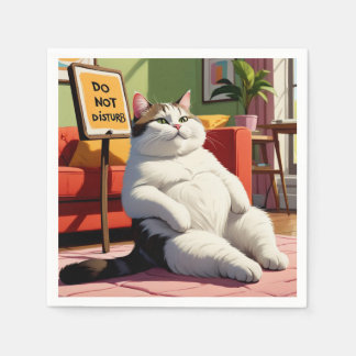 Fett Cat Funny nicht stören Serviette