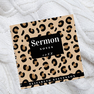 Fett Cheetah Print Sermon Notes Hinzufügen Jahr &  Notizbuch