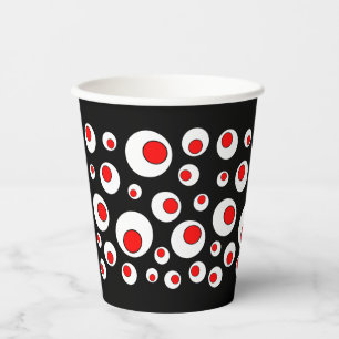 Fett Circle Abstract Design Red White Black Pappbecher
