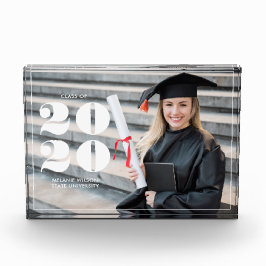 Fett "Class of 2025" Personalisierter Abschluss Fotoblock