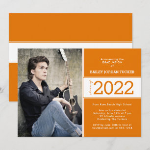Fett Class Year Deep Orange Foto Abschluss Ankündigung