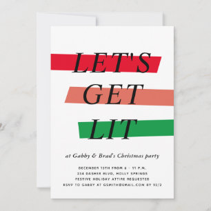 Fett Color Highlights Weihnachtsfeierliche Party E Einladung