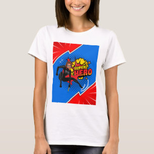 Fett Comic Style Superherd Action Design T-Shirt