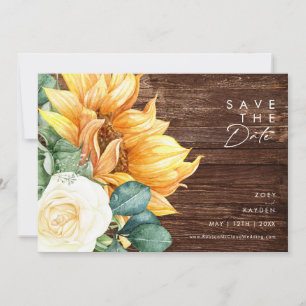Fett Country Sunflower Script   Horizontal Save The Date