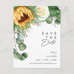 Fett Country Sunflower Script   SAVE THE DATE Einladungspostkarte