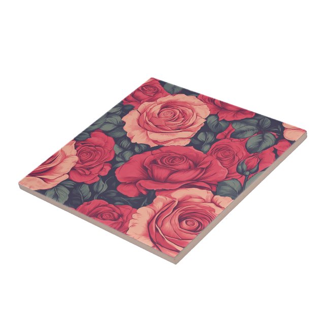 Fett dekorative Rose Fliesen für Küchenwände (Seite)