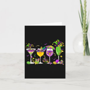 Fett Dienstag Mardi Gras Wein Glas trinken Karneva Karte