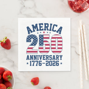 Fett Einfach Amerika 250 Jahrestag Rot und Blau Serviette