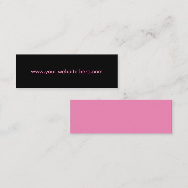 Fett einfache rosa Website-Werbeaktion Business Ca Mini Visitenkarte (Vorne/Hinten)