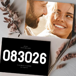 Fett einfaches, modernes Big Date im Schwarzweiß-F Save The Date