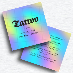 Fett Einhorn Regenbogen-Tattoo-Nachbehandlungsanwe Quadratische Visitenkarte