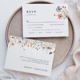 Fett elegante floral Wedding RSVP Response Card Karte