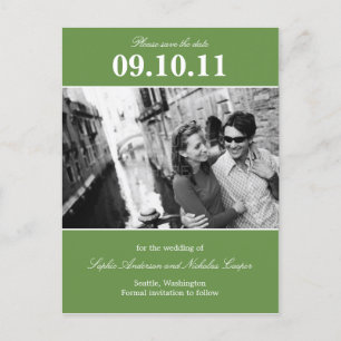 Fett Erinnerung Save the Date Postkarte (grün)