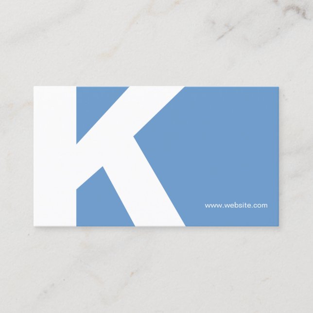 Fett erste Monogram Light Blue Business Card Visitenkarte (Vorderseite)