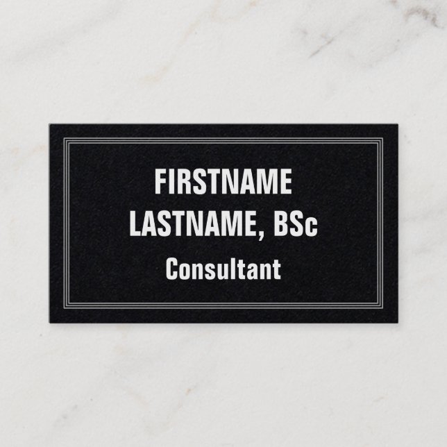Fett & Eyecatching Consultant Business Card Visitenkarte (Vorderseite)