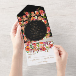 Fett Fall Floral Wedding All in One Invitation All In One Einladung