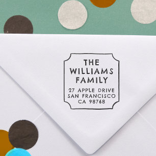 Fett Familienname und handgezeichnete Rahmen-Rücks Permastempel