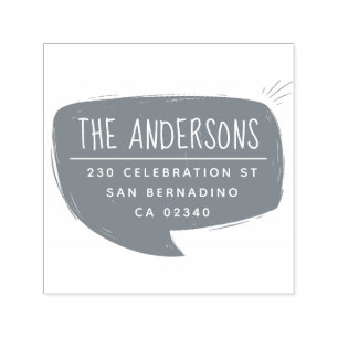 Fett Familienname und Rücksendeadresse-Sprechblase Permastempel