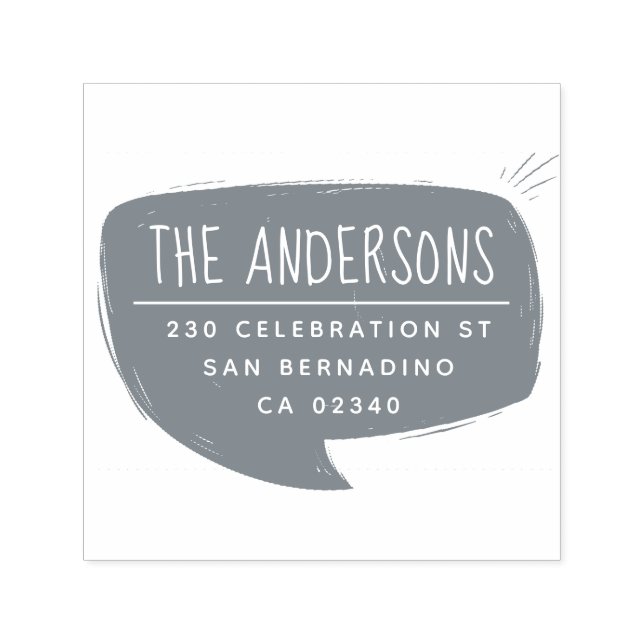 Fett Familienname und Rücksendeadresse-Sprechblase Permastempel (Design)