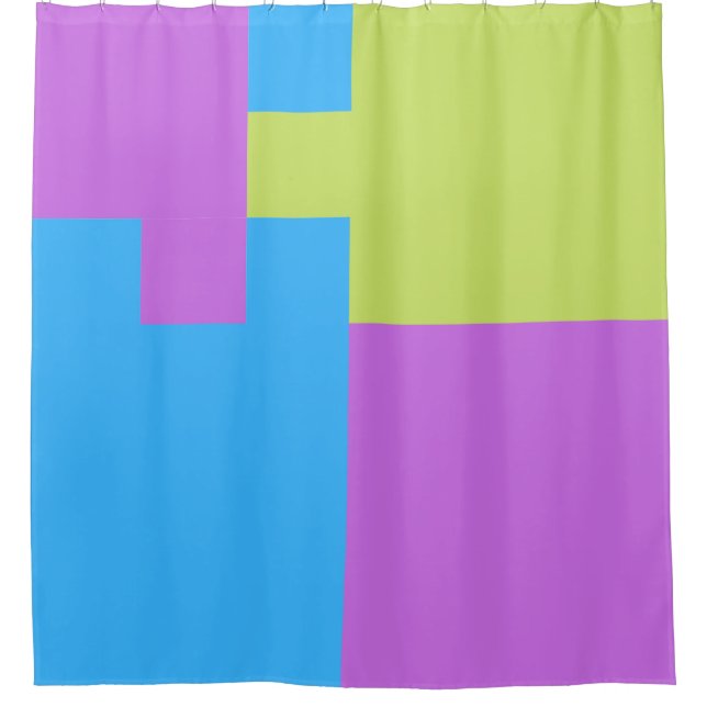 Fett Farbe Blöcke Grün Blau Rosa 7 Duschvorhang (Vorderseite)