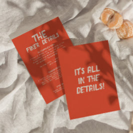 Fett farbenfroh Retro Bright Moderne Hochzeitsdeta Begleitkarte