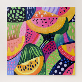 Fett farbenfrohe Melon Sommerfrüchte Malerei Puzzle