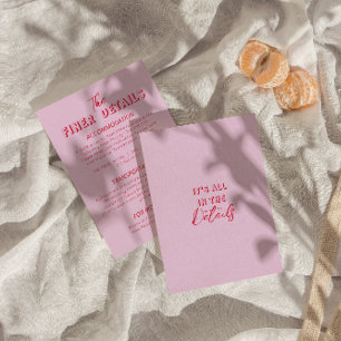 Fett farbenfrohe Retro Funky Modern Wedding Detail Begleitkarte