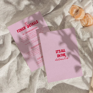 Fett farbenfrohe Retro Funky Modern Wedding Detail Begleitkarte