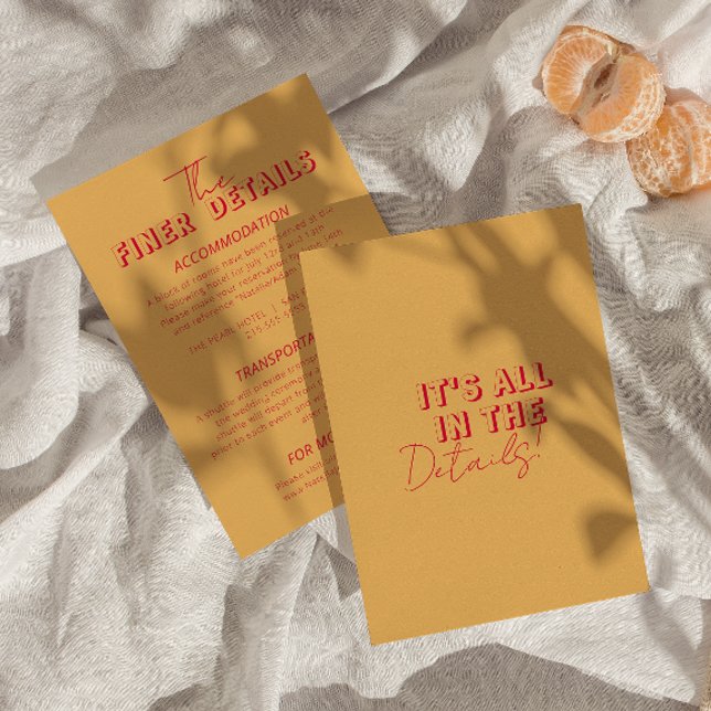 Fett farbenfrohe Retro Funky Modern Wedding Detail Begleitkarte (Von Creator hochgeladen)