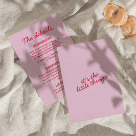 Fett farbenfrohe Retro Funky Modern Wedding Detail Begleitkarte