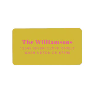 Fett farbige, heiß rosa gelbe Rücksendeadresse Adressaufkleber