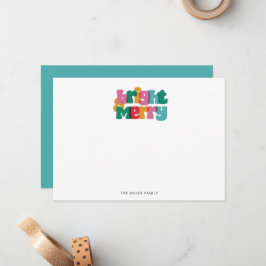 Fett farbige, helle, schimmernde Monogramm-Note-Ka Mitteilungskarte