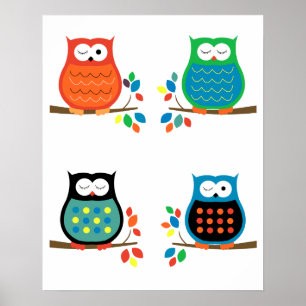 Fett farbige Kinderzimmer-Prints (Vier 8x10) Poster