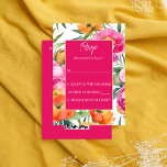 Fett farbige rosa orangefarbene Torfbäume elegant  Begleitkarte<br><div class="desc">Pink magenta orange Ehrenfunde elegante Hochzeitskarte mit qr-Code auf der Rückseite - wenn es nicht nötig ist,  einfach diese Felder aus dem Menü zu löschen ,  lebhafte,  fette Farben moderne lässige Typografie</div>