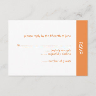 Fett farbige RSVP-Karte - Orange RSVP Karte