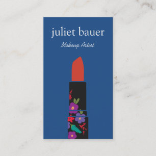Fett farbiges Logo des floralen Makeup-Künstlers Visitenkarte