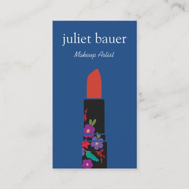 Fett farbiges Logo des floralen Makeup-Künstlers Visitenkarte (Vorderseite)